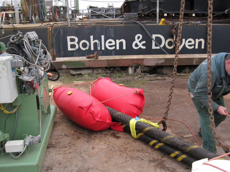 op het droge